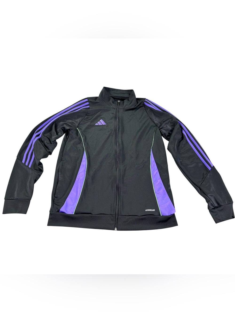 adidas Tiro 24 Track Jacket Men’s L Black Purple Rush AEROREADY Soccer Full Zip